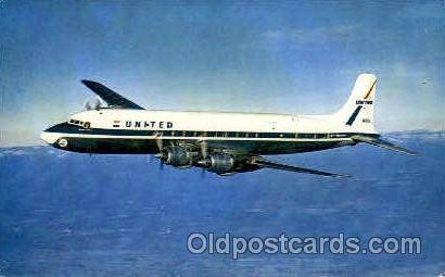 United Airlines Four Engine DC-7 Mainliners Airplane, Aviation, Unused 