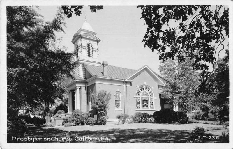 Cuthbert Georgia Presbyterian Church Real Photo Vintage Postcard JB626286