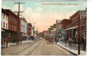 Railroad Avenue Looking East, White Plains, New York, Used 1908