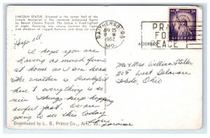 Postcard Lincoln Statue - Memorial, Washington DC 1962 B45