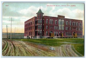 c1910 Exchange Building Exterior Building Field Sioux City Iowa Vintage Postcard