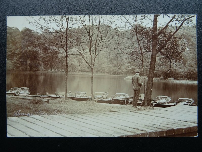 Stockport MARPLE BRIDGE Roman Lake at Marple Old RP Postcard by Kennerley