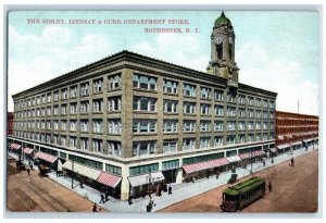 1908 The Sibley Lindsay & Curr Department Store Trolley Rochester NY Postcard 