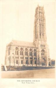 New York City Riverside Church Real Photo Vintage Postcard JE229038