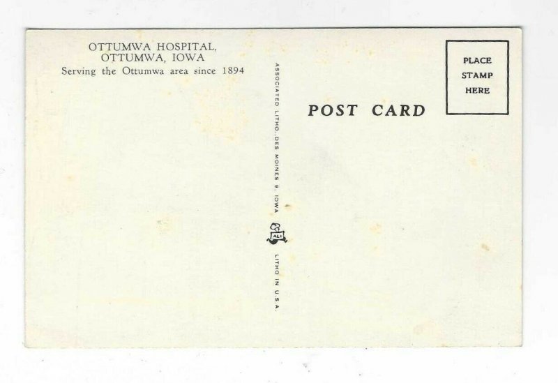 VTG postcard of Ottumwa Hospital, Ottumwa, Iowa