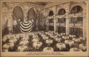 New York City Waldorf Astoria c1915 Postcard - Grand Ball Room #2