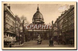 Old Postcard Paris Strolling Facade of I & # 39Eglise Sorbonne