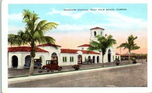 1920s Seaboard Station Train Depot West Palm Beach FL Postcard