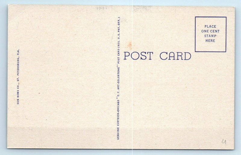 CLEARWATER, FL Florida ~ First METHODIST CHURCH  1940s Linen  Postcard