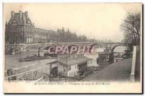 Old Postcard The Seine Paris Travers Vue Prize Downstream Du Pont Royal Yacht...