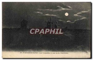 Old Postcard Noirmoutier The 4 windmills of Gueriniere
