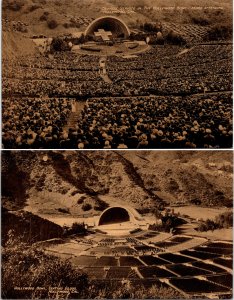 Lot of 2 Hollywood Bowl Sepia Postcards Sunrise Service