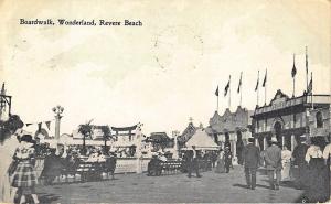 Revere Beach MA Boardwalk and Wonderland Postcard