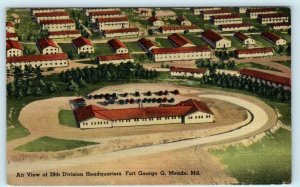 FORT GEORGE G. MEADE, Maryland MD ~ Air view 29th DIVISION HEADQUARTERS Postcard