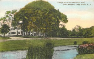 Postcard New York Long Island Village Pond Maidson Arms Albertype 23-8155