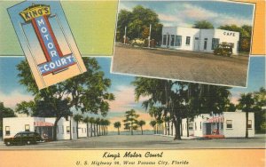 Automobiles King's Motor Court 1940s Panama City Florida Postcard 20-14070