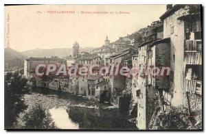 Postcard Old Bridge In Royans Hanging Houses On The Bourne