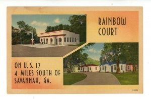 GA - Savannah. Rainbow Court Cottages, Standard Oil Gas Station & Restaurant 