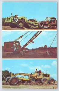 Charlotte North Carolina~Nat'l School of Heavy Equipment~Tractors~1960s Postcard
