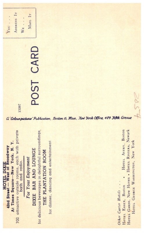 New York  Times Square  Hotel Dixie