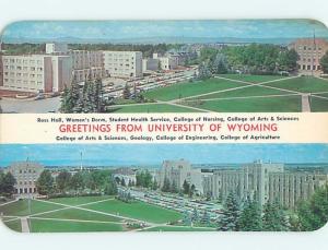 Pre-1980 TWO VIEWS ON CARD Laramie Wyoming WY ho7755