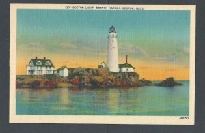 Ca 1923 Post Card Boston MA Lighthouse At Brewsters Island