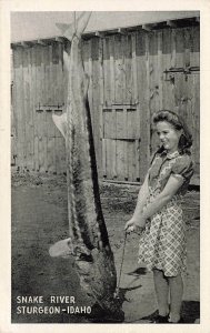 Sturgeon Young Woman Snake River Hagerman Idaho Vintage