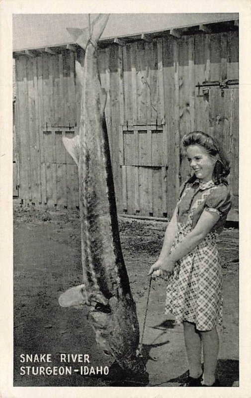 Sturgeon Young Woman Snake River Hagerman Idaho Vintage