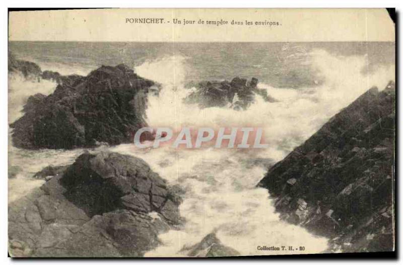 Old Postcard Pornichet A day of storm in the area