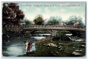 c1920 Byram Bridge Dividing Station NY & Conn Port Chester New York NY Postcard 