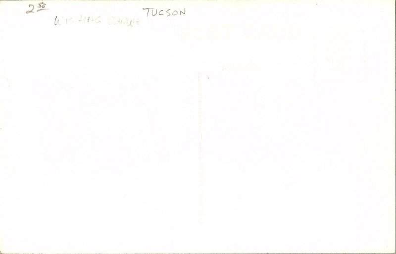 RPPC Postcard Tucson Arizona Adobe Fireplace 1950s