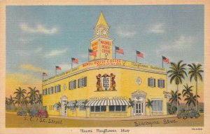 MIAMI MAYFLOWER SHOP BISCAYNE BLVD RESTAURANT COFFEE FLORIDA POSTCARD (c. 1940s)