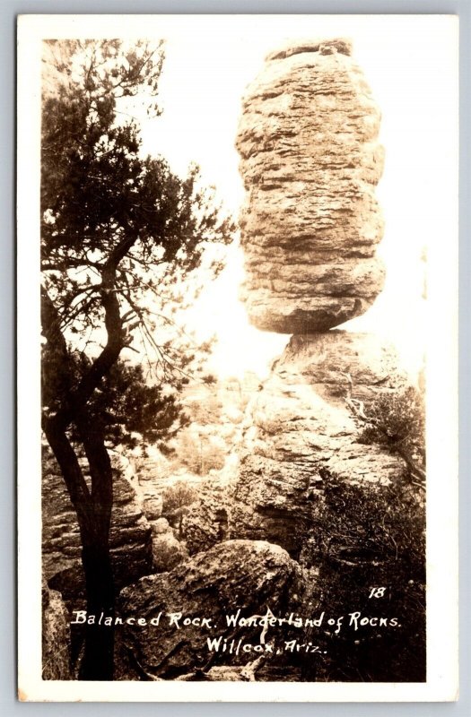 RPPC Balanced Rock Wonderland Of Rocks Willcox AZ Postcard R22