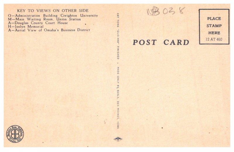 Greetings from  Omaha Nebraska   LARGE LETTER