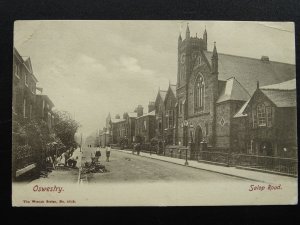 Shropshire OSWESTRY Salop Road shows WORKMEN DIGGING THE ROAD (2) c1903 Postcard