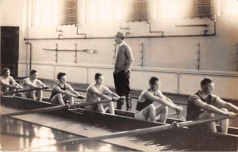 Rowers Practicing Sports Real Photo Antique Postcard J49243