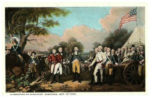 Surrender of Burgoyne Saratoga October 17 1777 Postcard