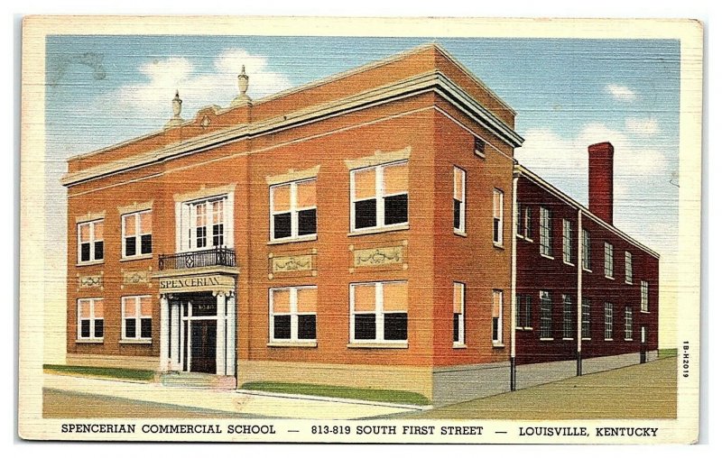 Spencerian Commercial School, Louisville, KY Postcard *7C(2)1