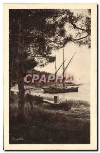 Old Postcard Boat Moors Company Lavandou Tartary to the beach of & # 39Aigueb...