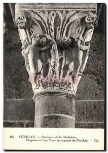 Postcard Old Vezelay Basilica Madeleine Capital of a Column From engagee Narthex