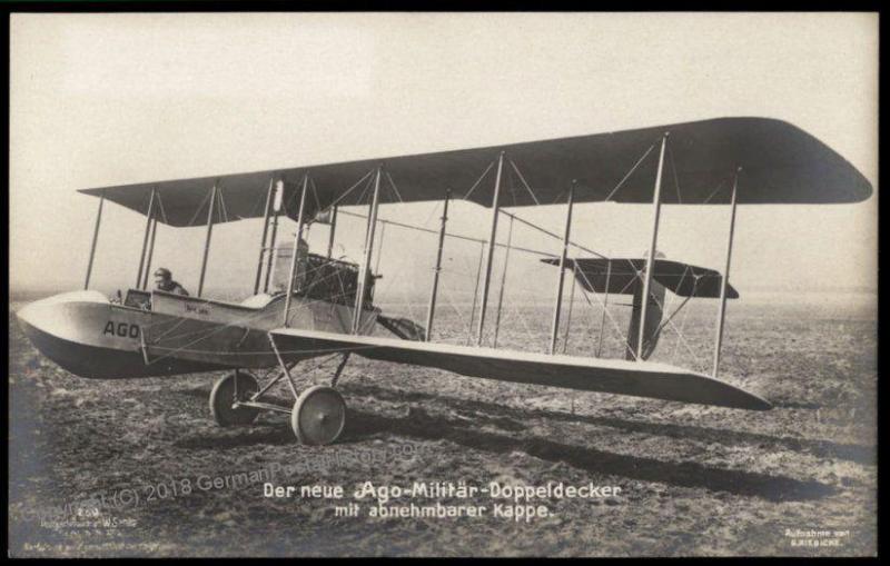 Germany Sanke Nr 250 Ago Militaer Doppeldecker Aircraft Airplane  RPPC 64385