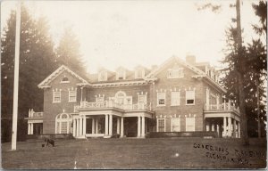 Olympia WA Governor's Mansion Flag Cancel c1915 Real Photo Postcard G52 *as is