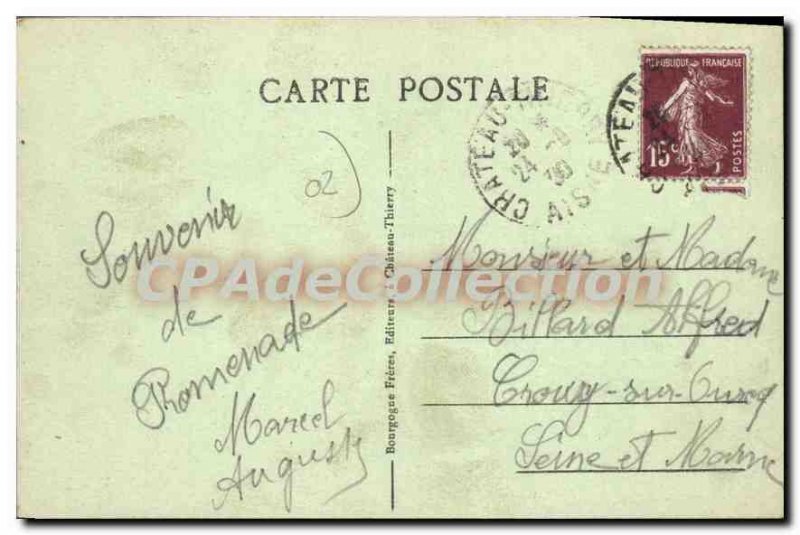 Old Postcard Chateau Thierry Aisne two bridges on the Marne