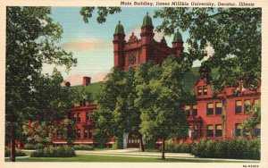 Millikin University Main Building James Decatur Illinois Vintage Postcard c1930