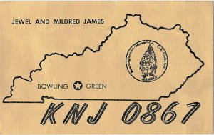 QSL Radio Card From Bowling Green Kentucky KNJ 0867