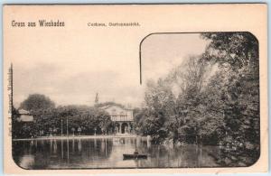 GRUSS aus WIESBADEN, GERMANY   Curhaus, Gartenansicht  c1900s UDB  Postcard