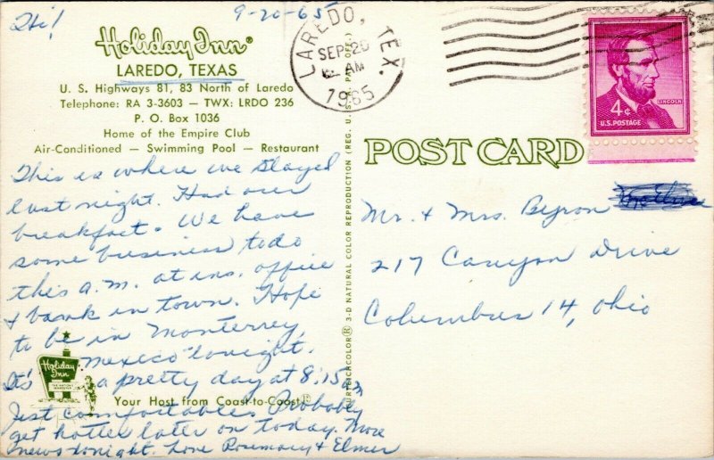 postcard - Holiday Inn, Laredo Texas