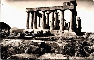 Greece Athens Egine Temple d'Alea Vintage RPPC C169