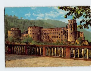 Postcard Scheffelterrasse Observation deck in Heidelberg Germany