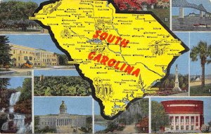 South Carolina Map postcard